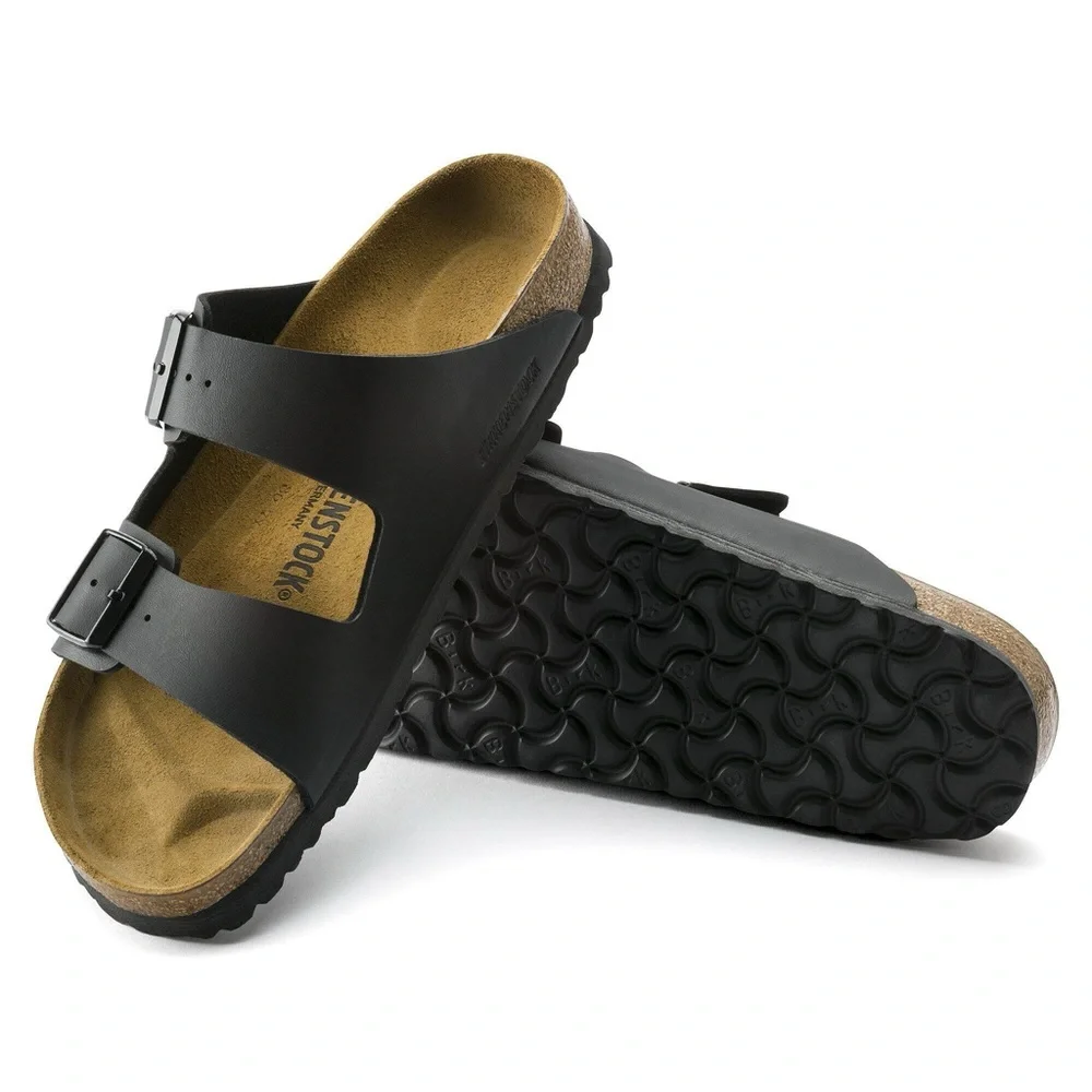 NWT NIB Birkenstock Arizona Sandals Black Unisex Medium Narrow Size 7W/5M/EU38